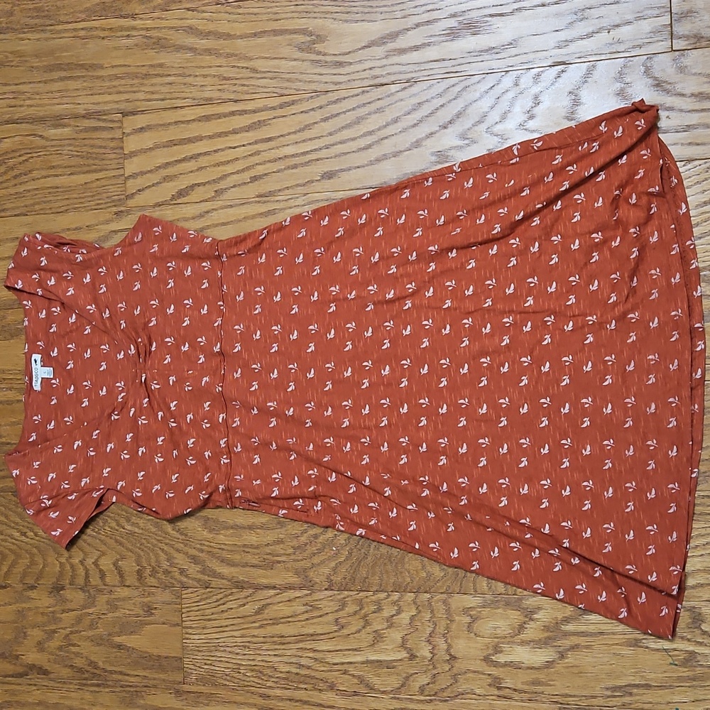 Toad & Co Cap Sleeve Orange Dress Organic Cotton Tencel size Small